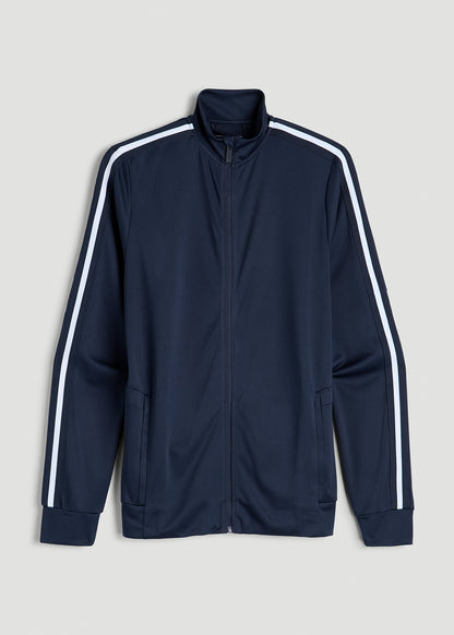 Athletic Stripe Jacket for Tall Men in Navy-White Stripe