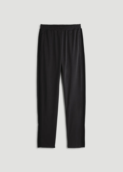 Athletic Stripe Pants for Tall Men in Black And Black