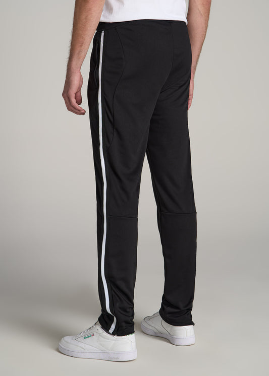 Athletic Stripe Pants for Tall Men in Black