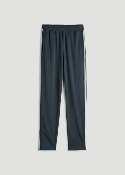 Athletic Stripe Pants for Tall Men in Storm Grey Stripe