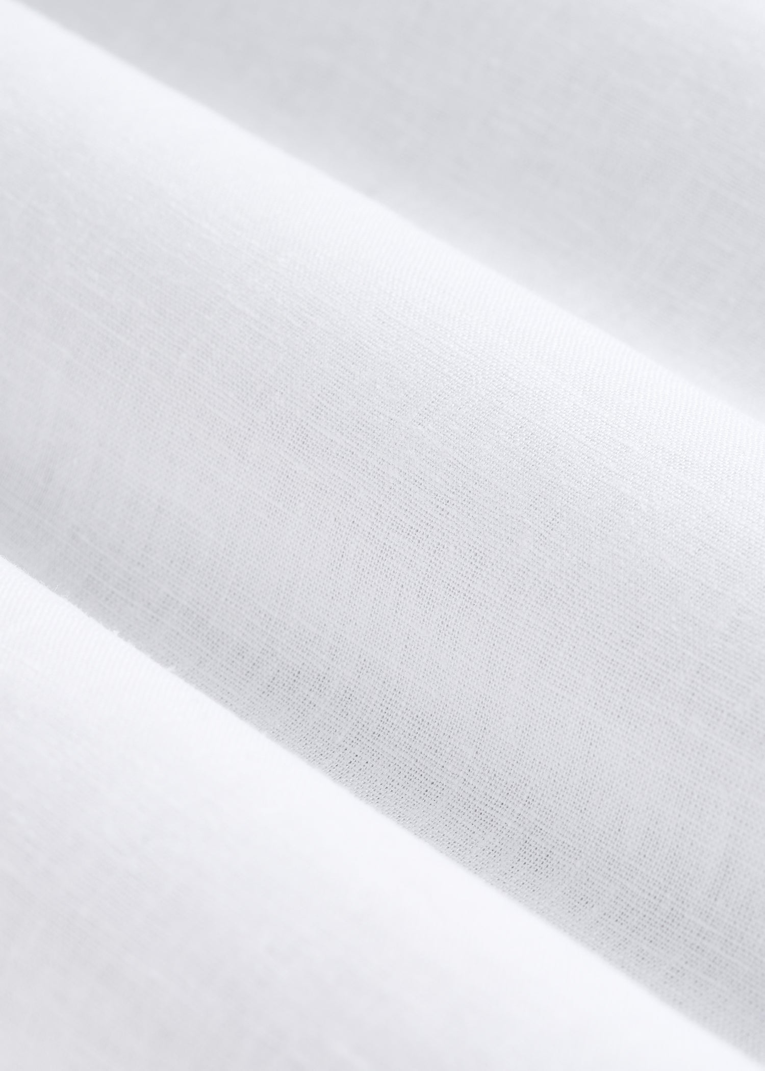 Band Collar Linen Button Shirt for Tall Men in Optic White