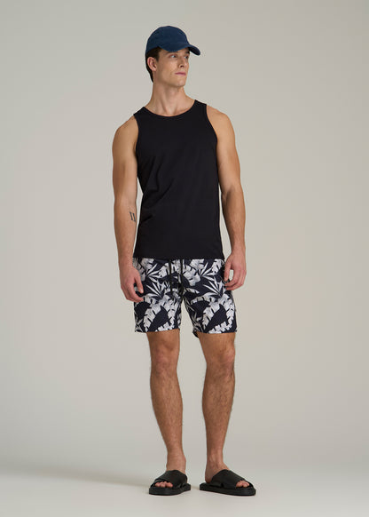 The Essential Slim Fit Beach Tank Top for Tall Men in Black
