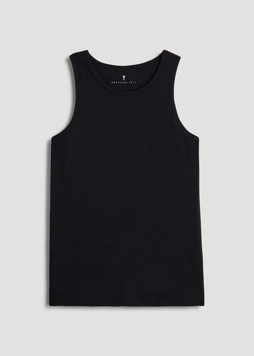 The Essential Slim Fit Beach Tank Top for Tall Men in Black