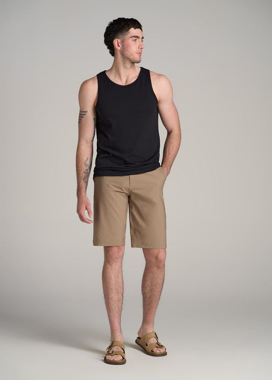 The Essentials: Men's Tall SLIM-FIT Beach Tank Top in Black