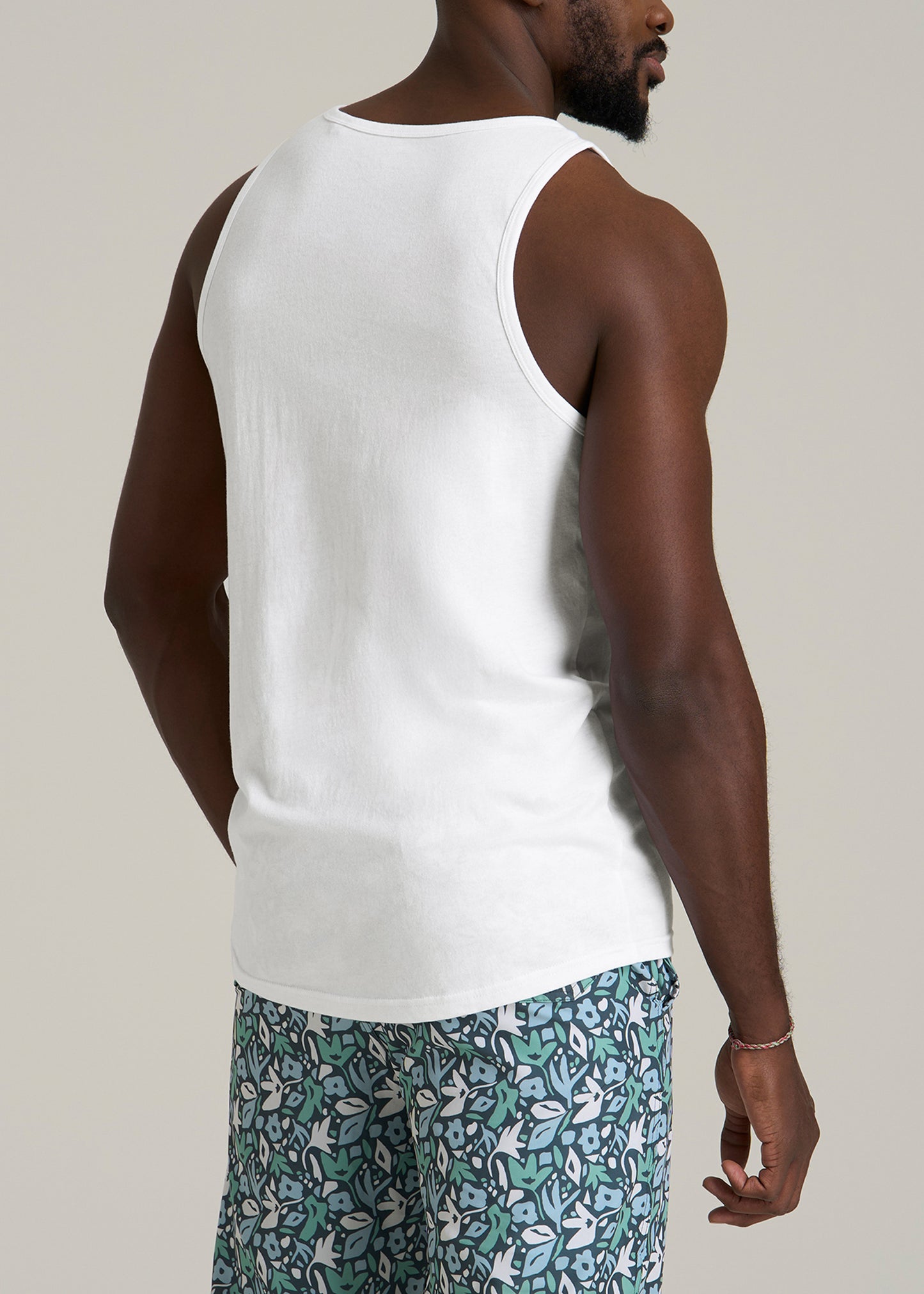 The Essential Beach Tank in White - Men's Tall Tank Tops