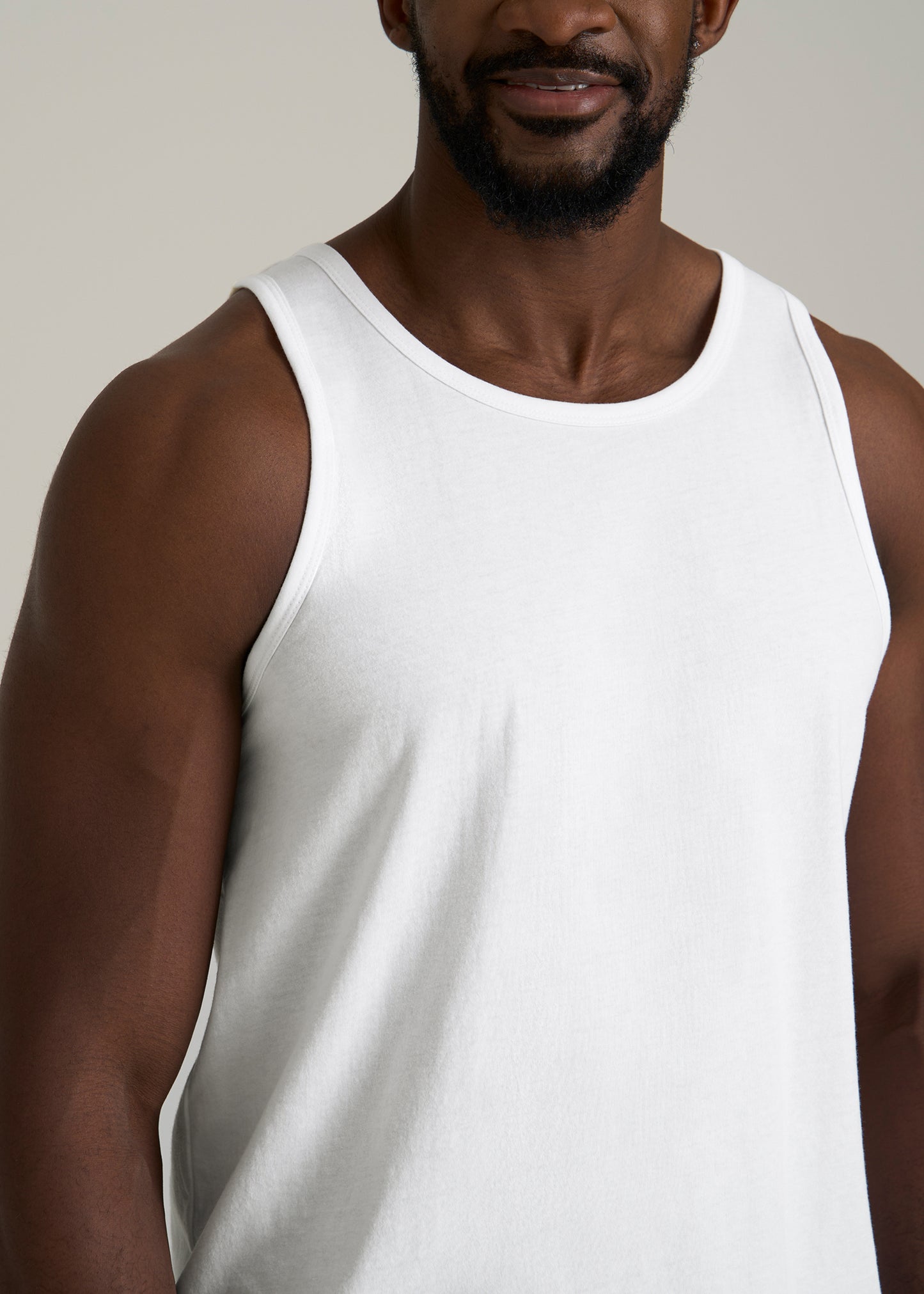 The Essential Beach Tank in White - Men's Tall Tank Tops