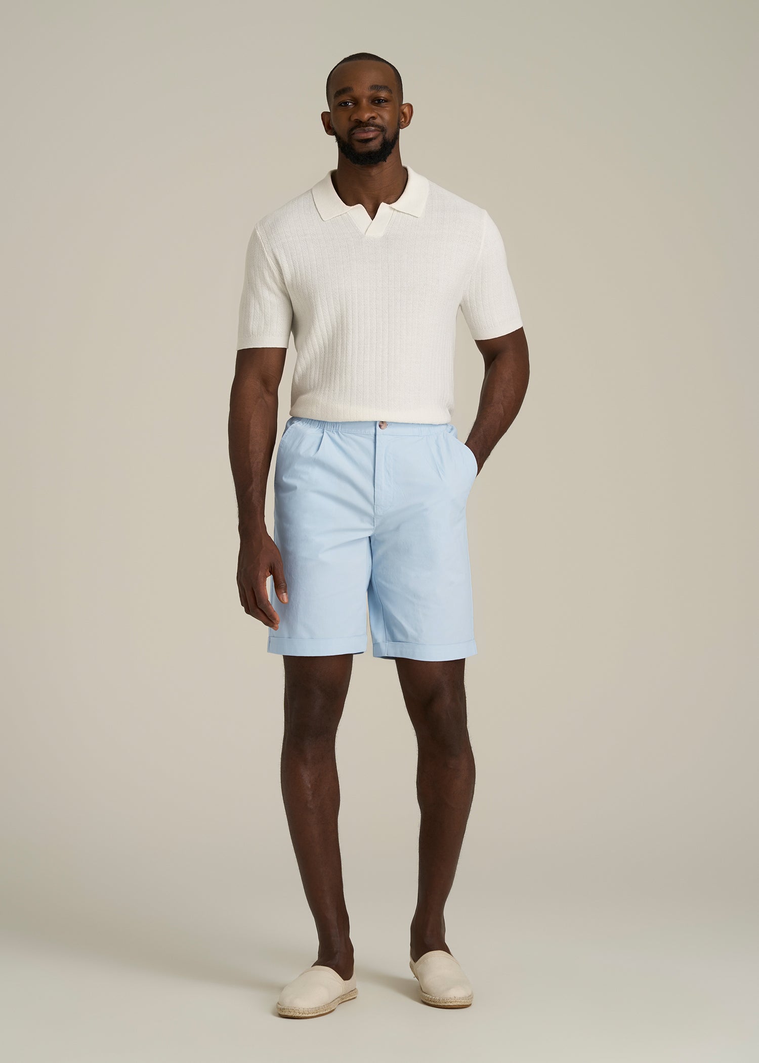 Bermuda Shorts for Tall Men in Ice Blue