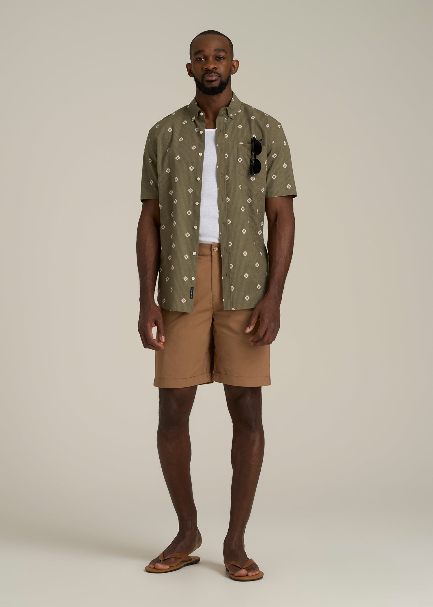 Bermuda Shorts for Tall Men in Russet Brown