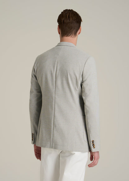 Core Blazer for Tall Men in Beige and Grey Houndstooth