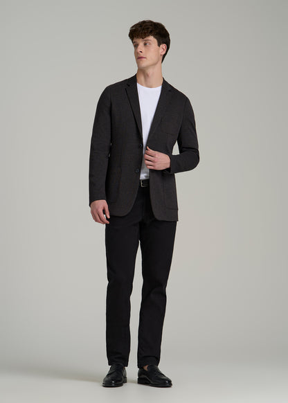 Core Blazer for Tall Men in Black Silver Mix