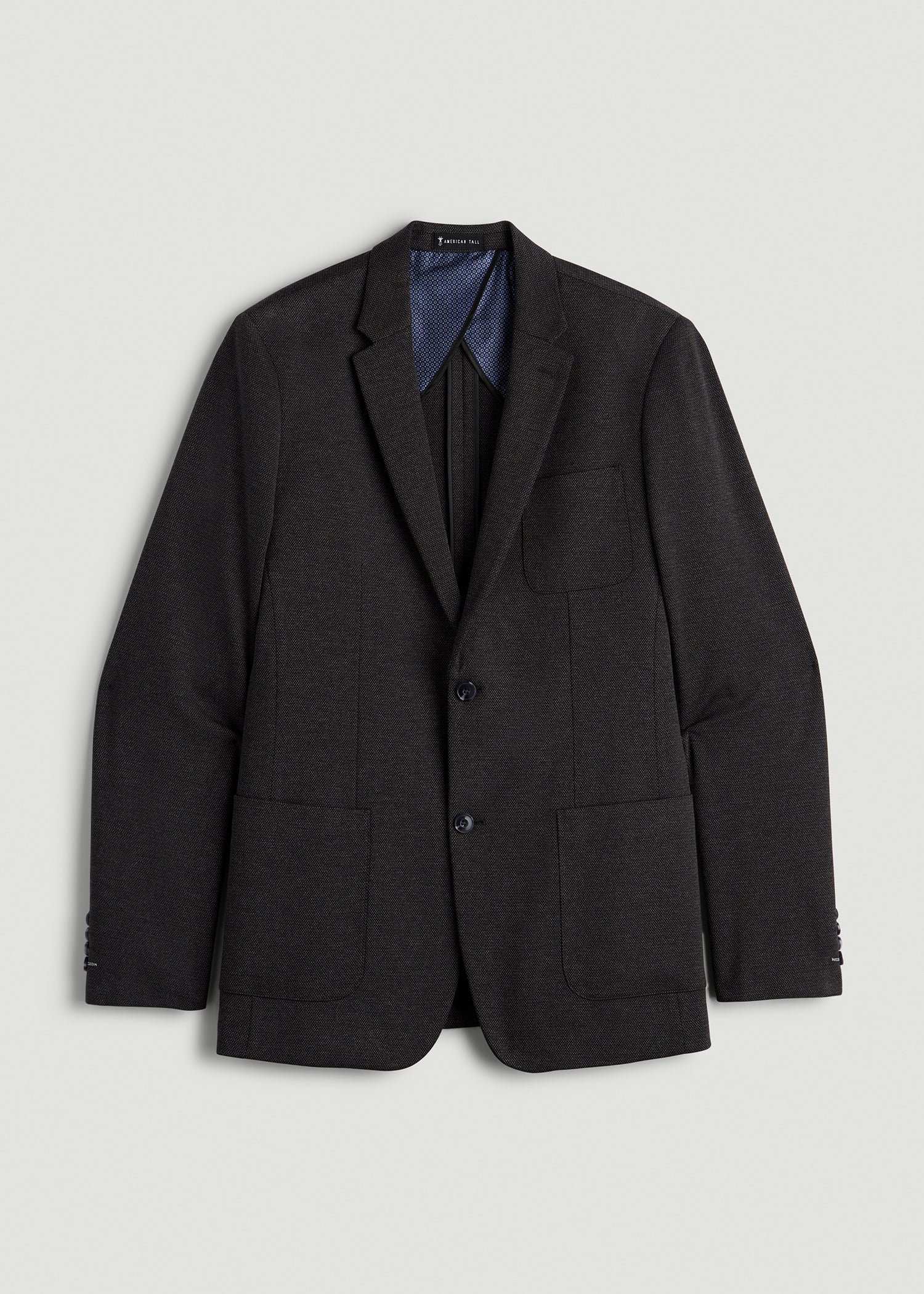 Core Blazer for Tall Men in Black Silver Mix