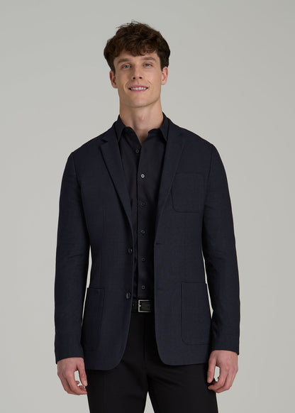 Core Blazer for Tall Men in Black and Blue Plaid