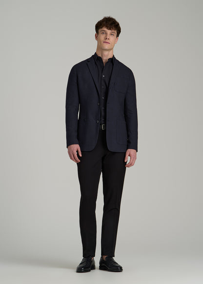 Core Blazer for Tall Men in Black and Blue Plaid