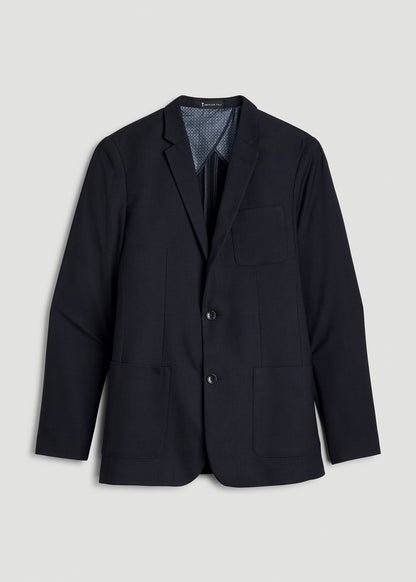 Core Blazer for Tall Men in Black and Blue Plaid