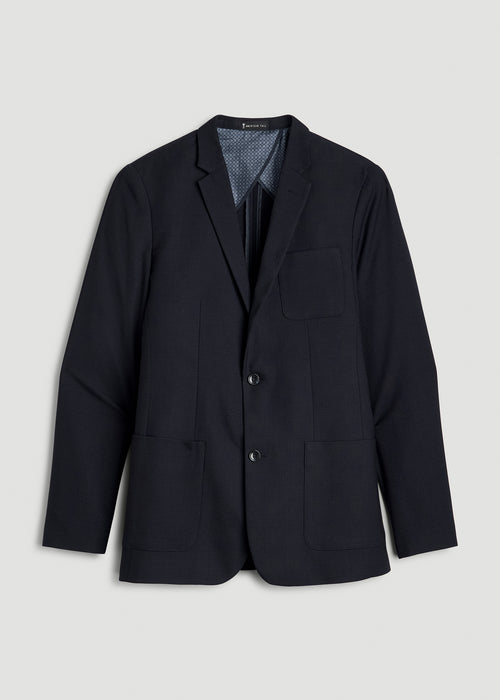 Core Blazer for Tall Men in Black and Blue Plaid