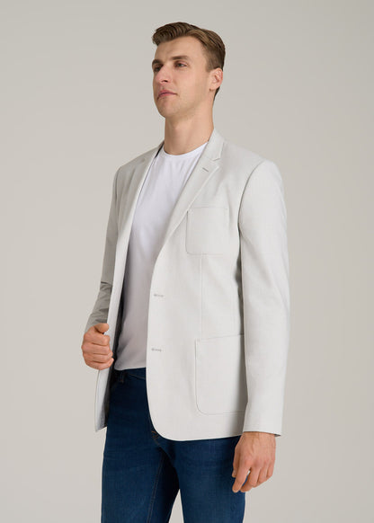 Core Blazer for Tall Men in Light Grey Houndstooth
