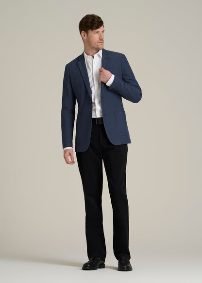Core Blazer for Tall Men in Navy Blue Herringbone