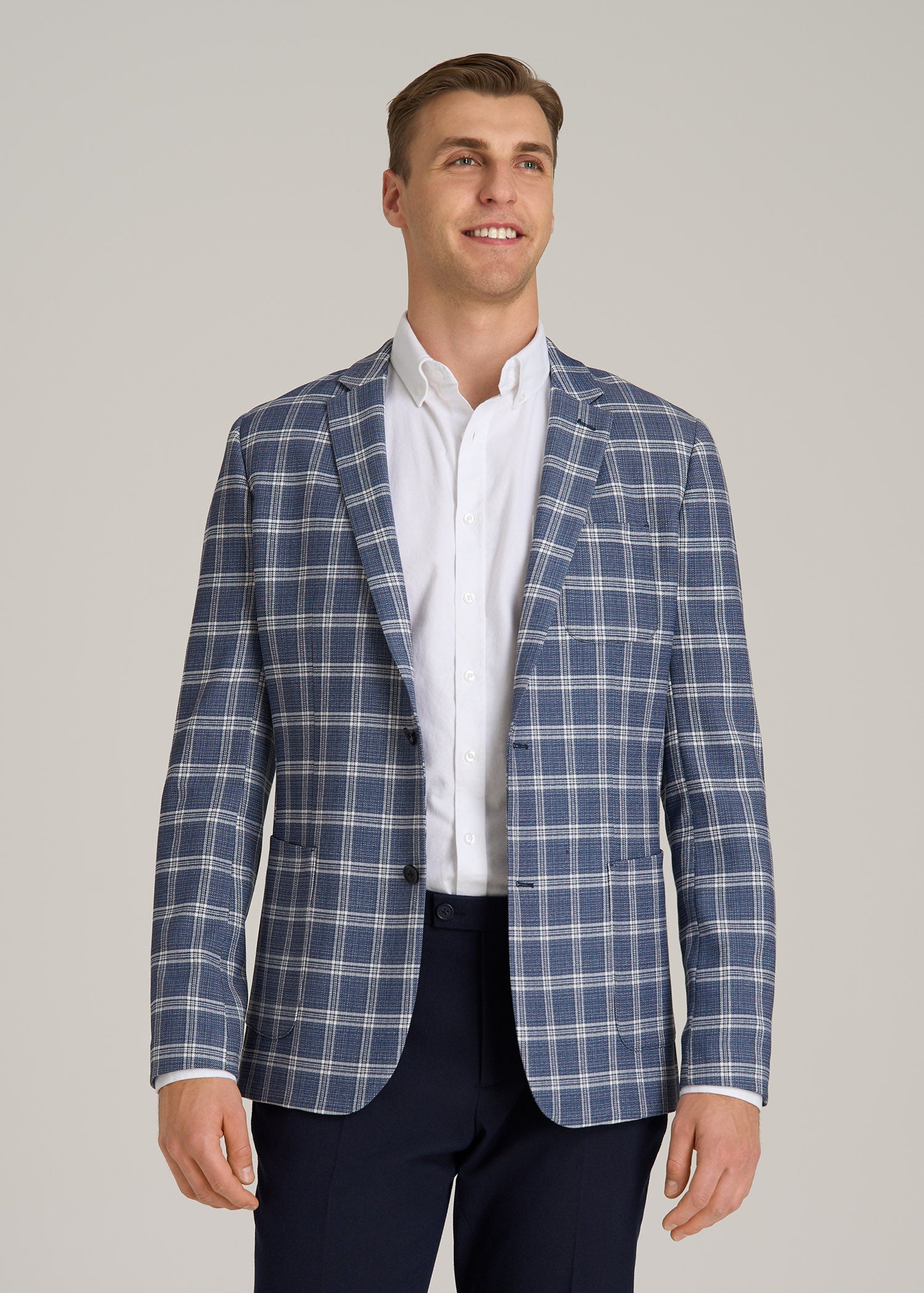 Core Blazer for Tall Men in Navy Check