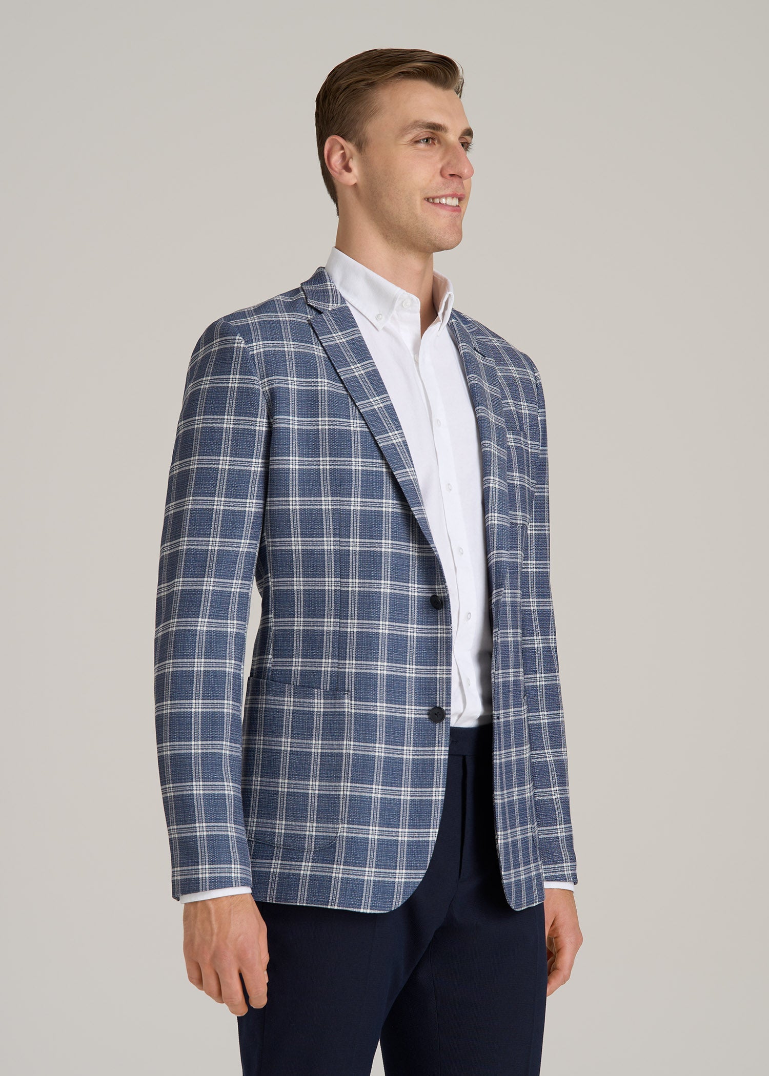 Core Blazer for Tall Men in Navy Check