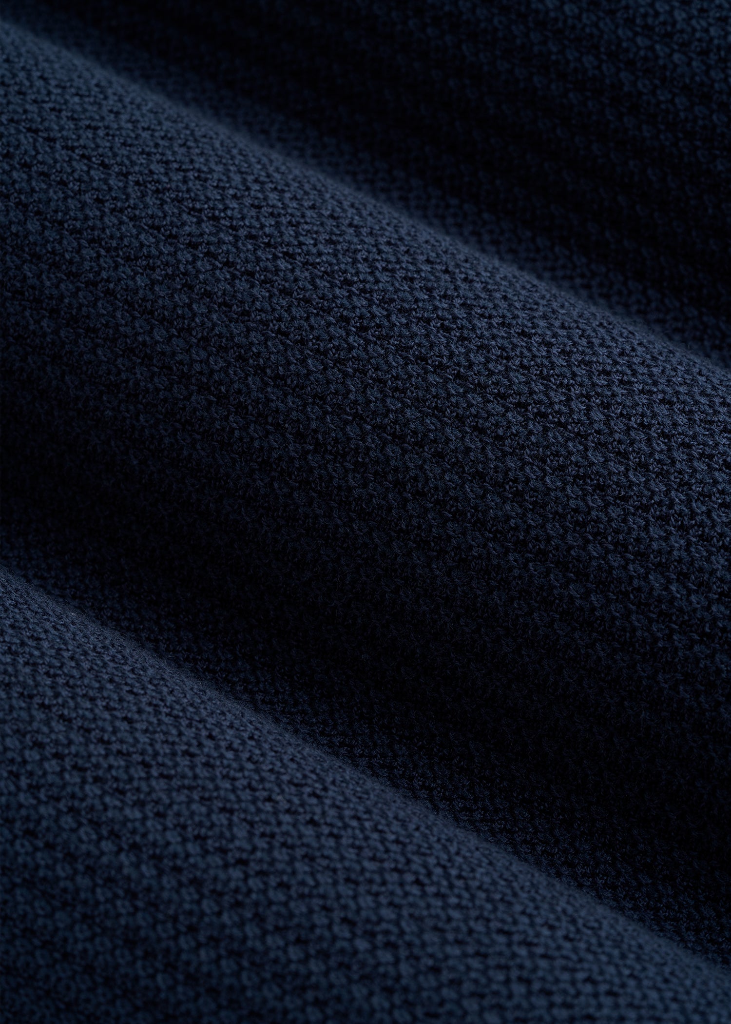 Braided Knit Short Sleeve Polo Cardigan for Tall Men in Navy Blue