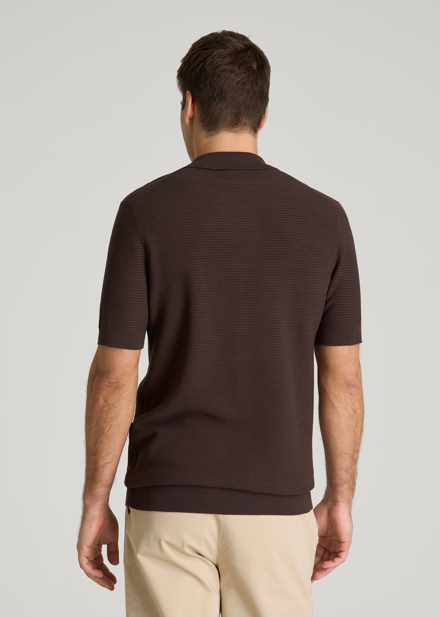 Braided Knit Sweater Polo for Tall Men | American Tall