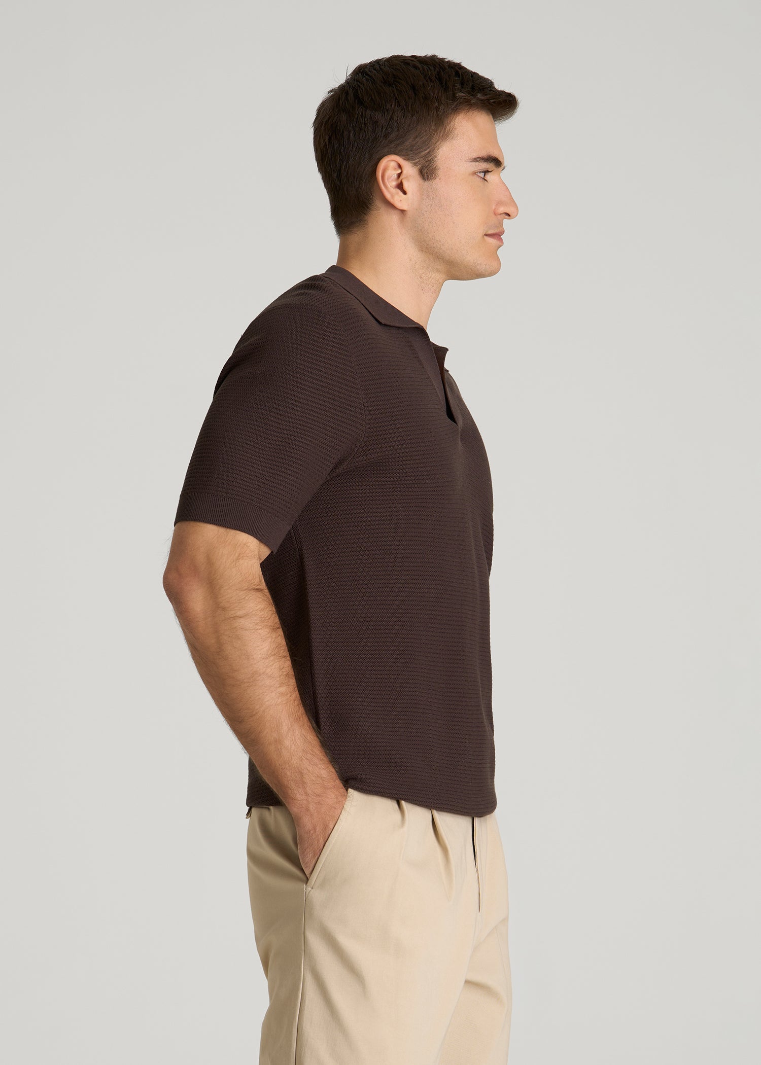 Braided Knit Sweater Polo for Tall Men | American Tall