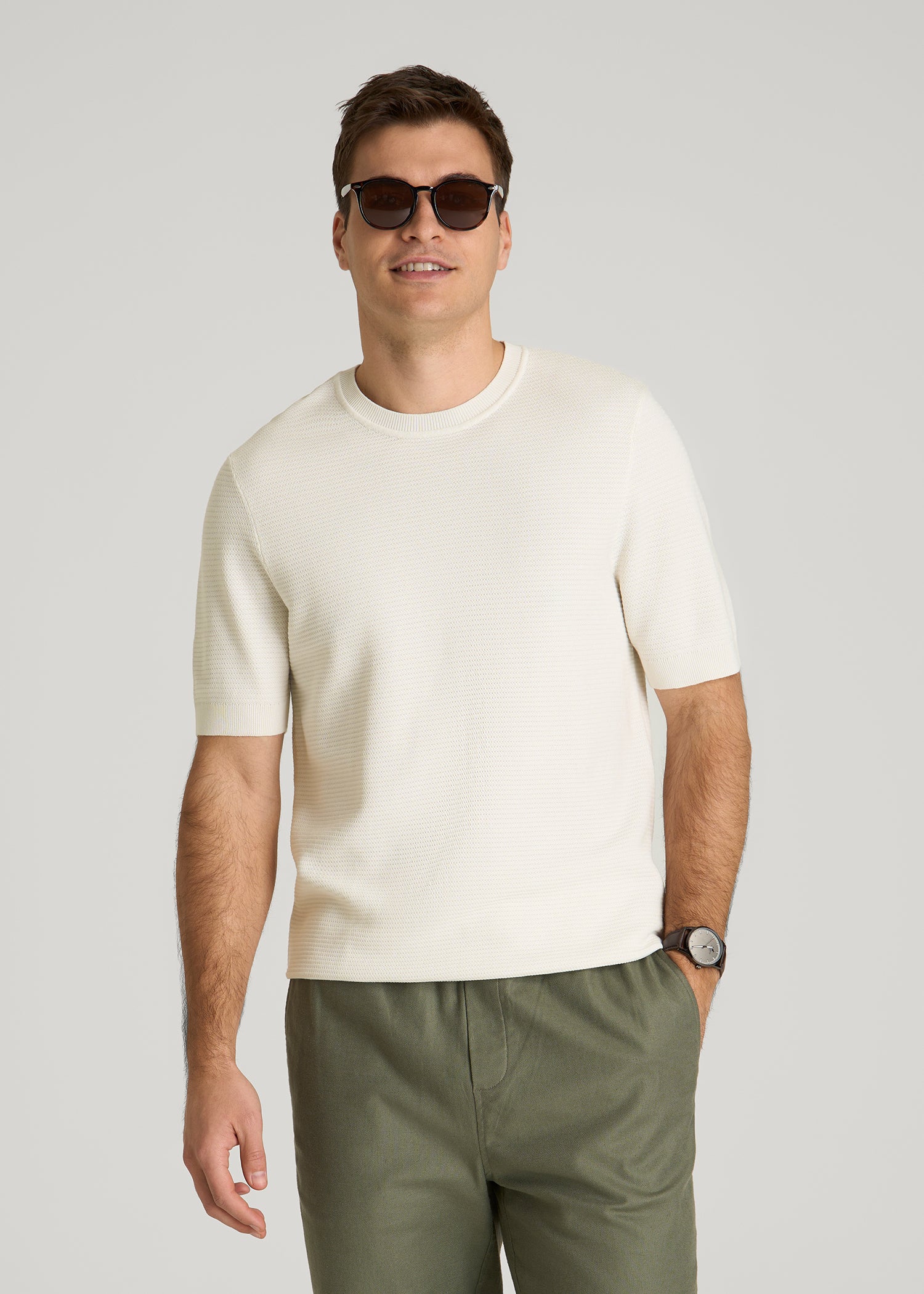 Braided Knit T-Shirt for Tall Men | American Tall