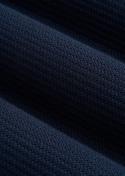 Braided Knit T-Shirt for Tall Men in Navy Blue