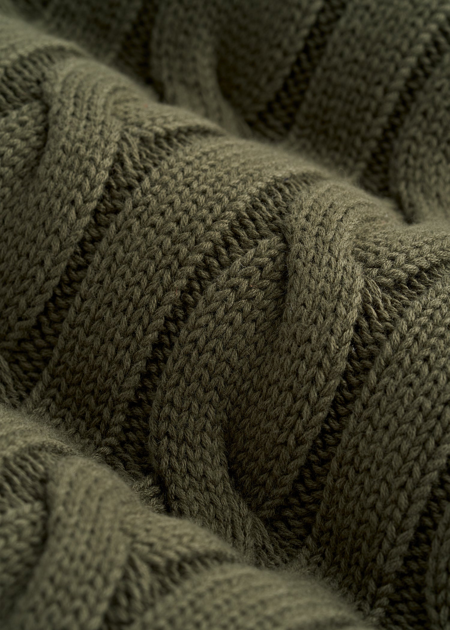 Cable Knit Crewneck for Tall Men in Forest Night