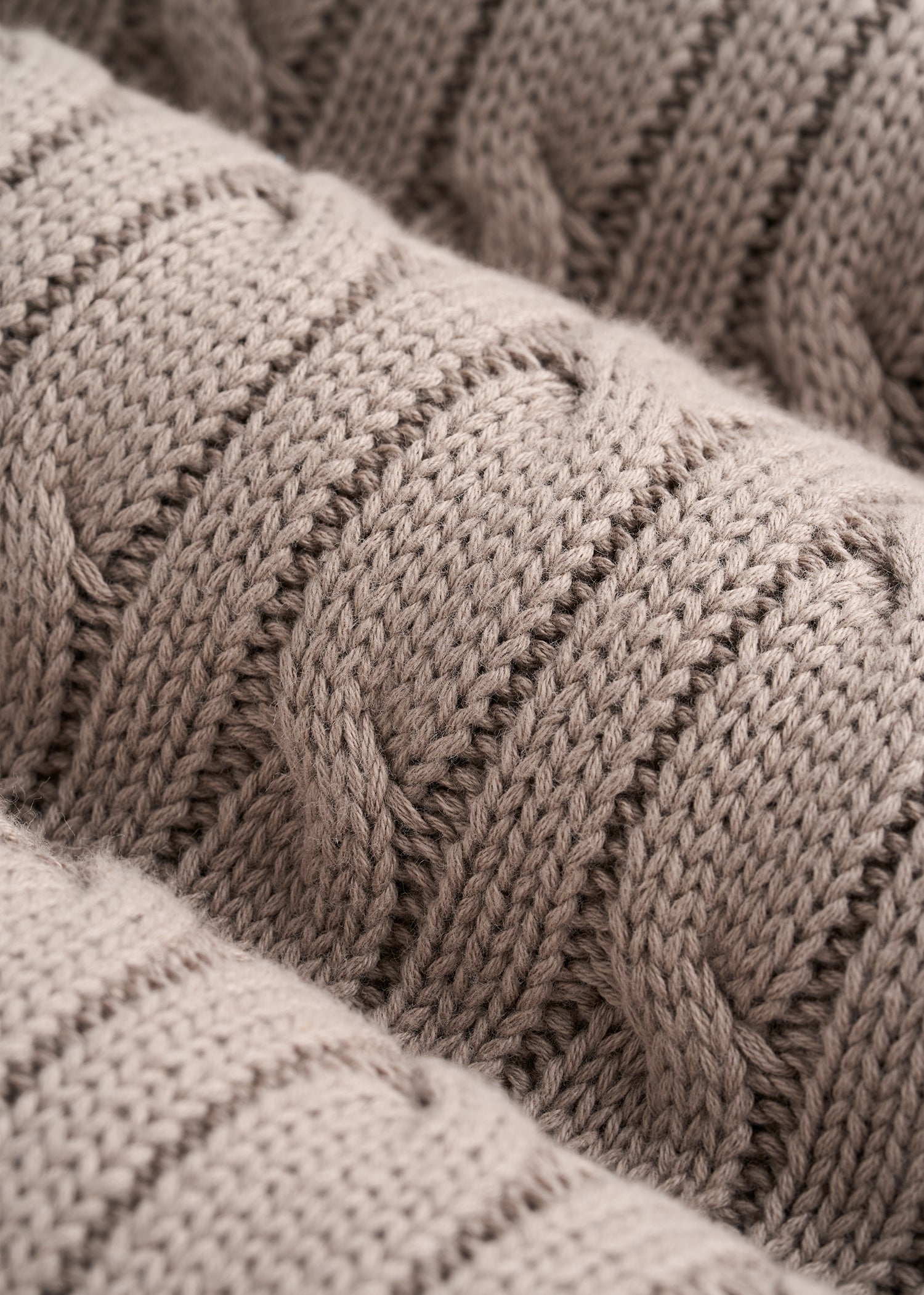 Cable Knit Polo Sweater for Tall Men in Moon Rock