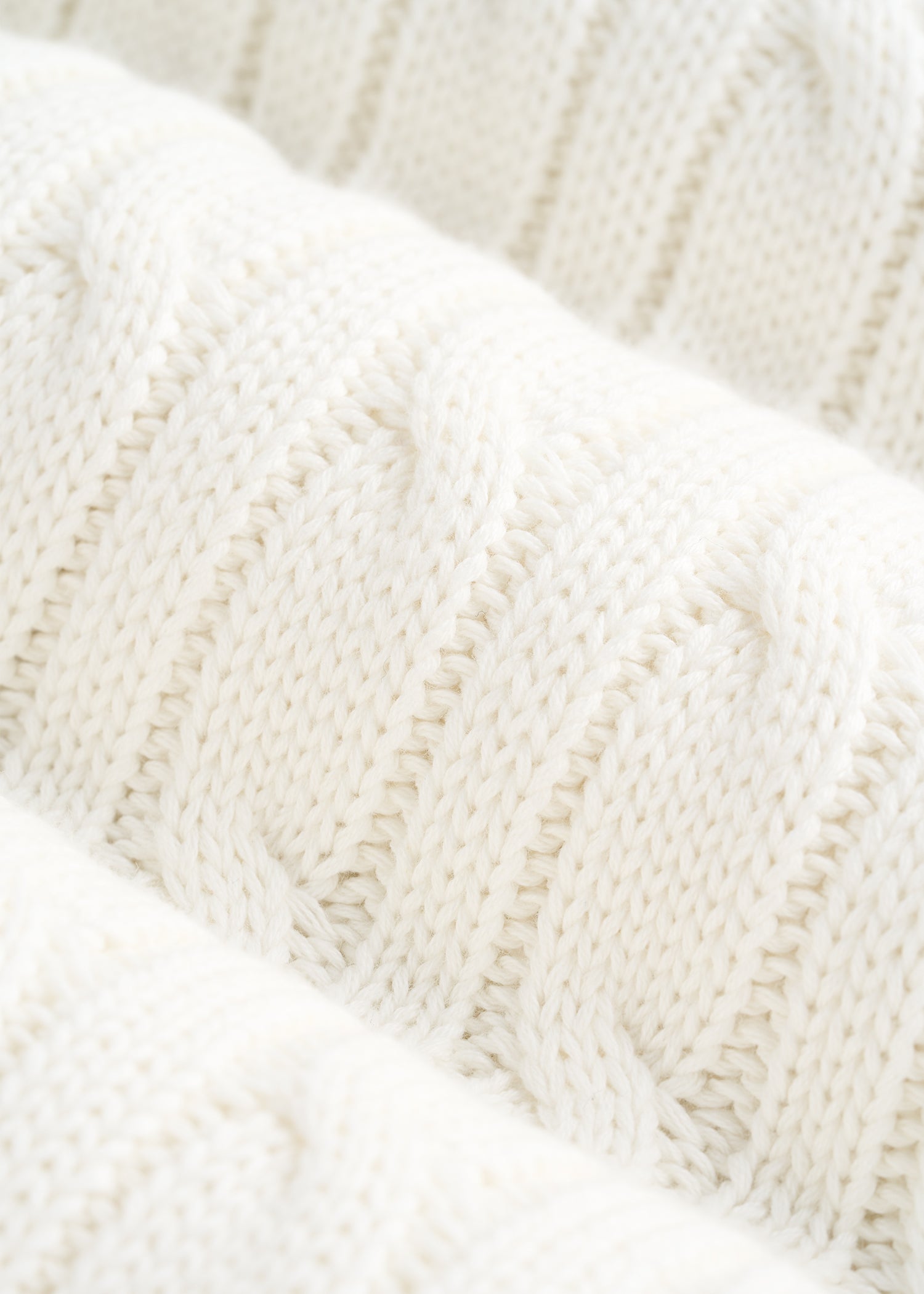 Cable Knit Polo Sweater for Tall Men in Star White