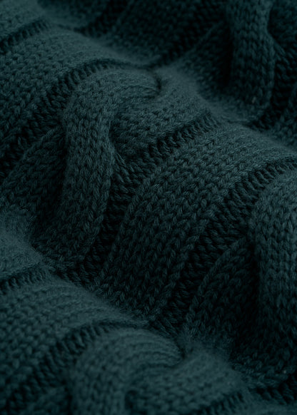 Cable Knit Turtleneck for Tall Men in Emerald