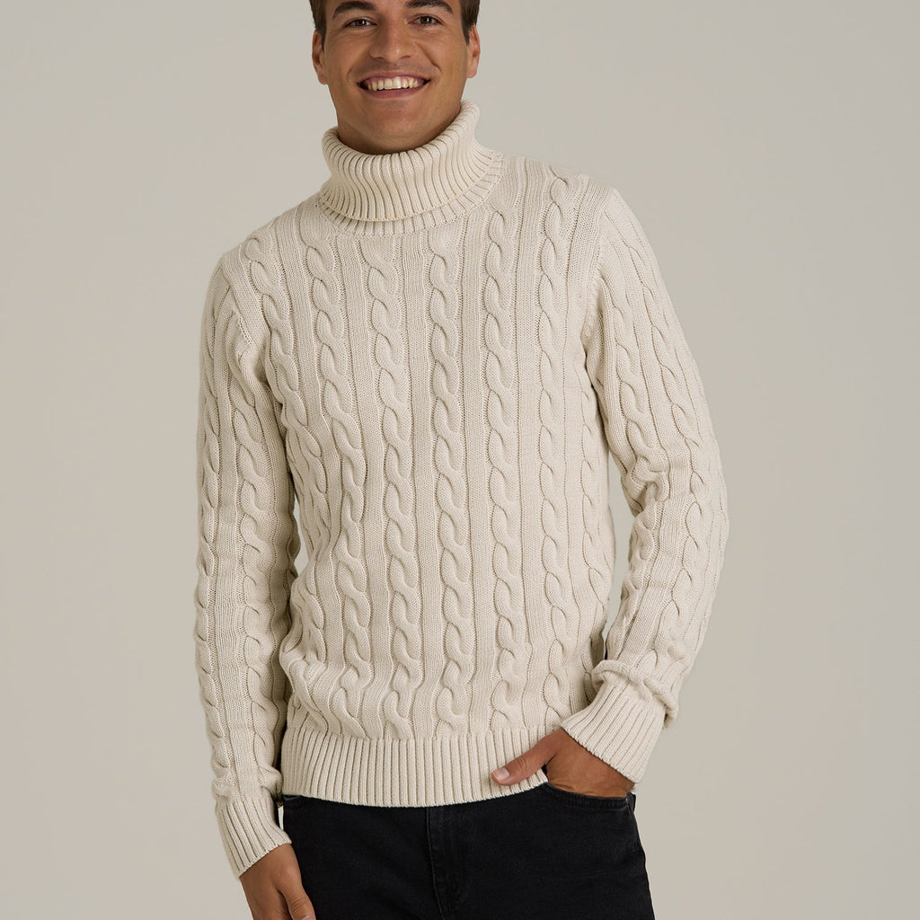 Cable Knit Turtleneck for Tall Men American Tall