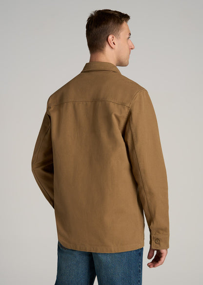 LJ&S Canvas Shirt Jacket for Tall Men in Sahara