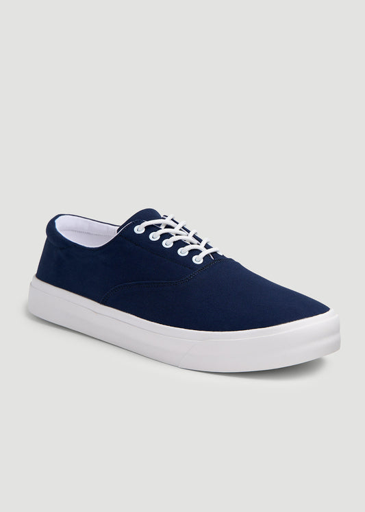 Canvas Sneakers for Tall Men in Navy