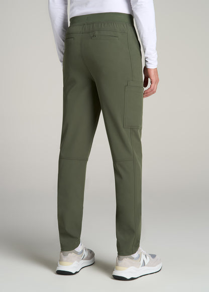 Cargo Scrub Pants for Tall Men in Clover Green