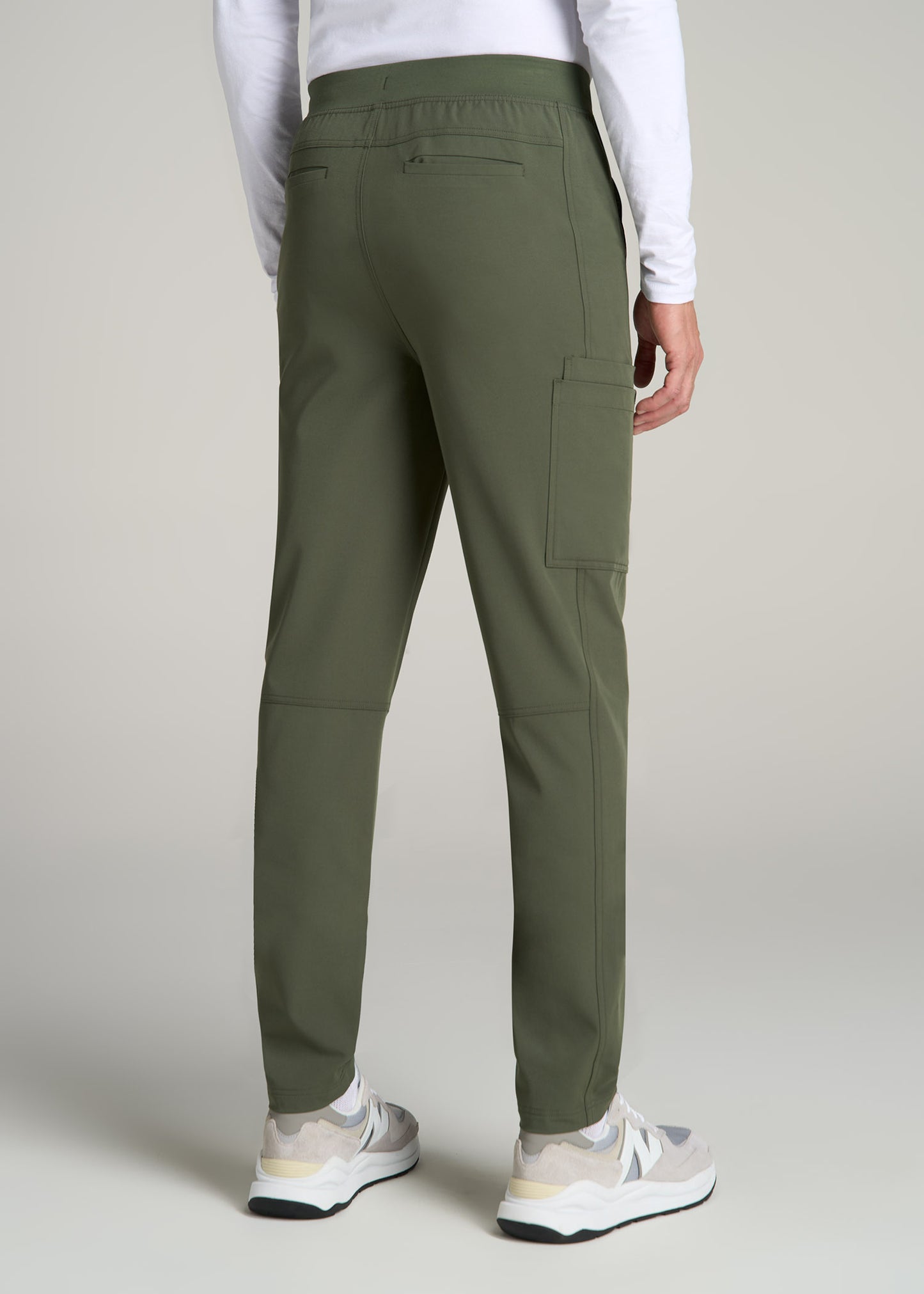 Cargo Scrub Pants for Tall Men in Clover Green
