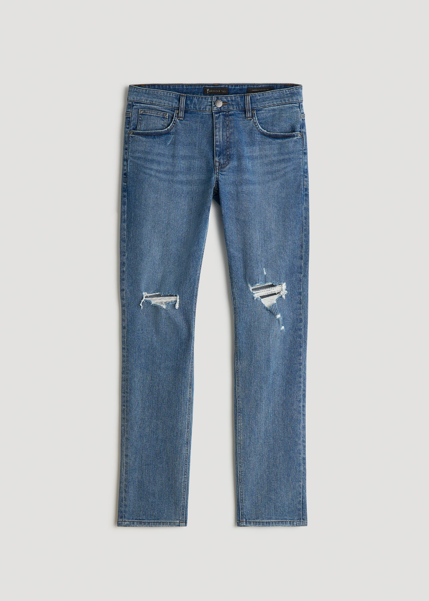 Carman TAPERED Jeans for Tall Men in Distressed Skyline Blue