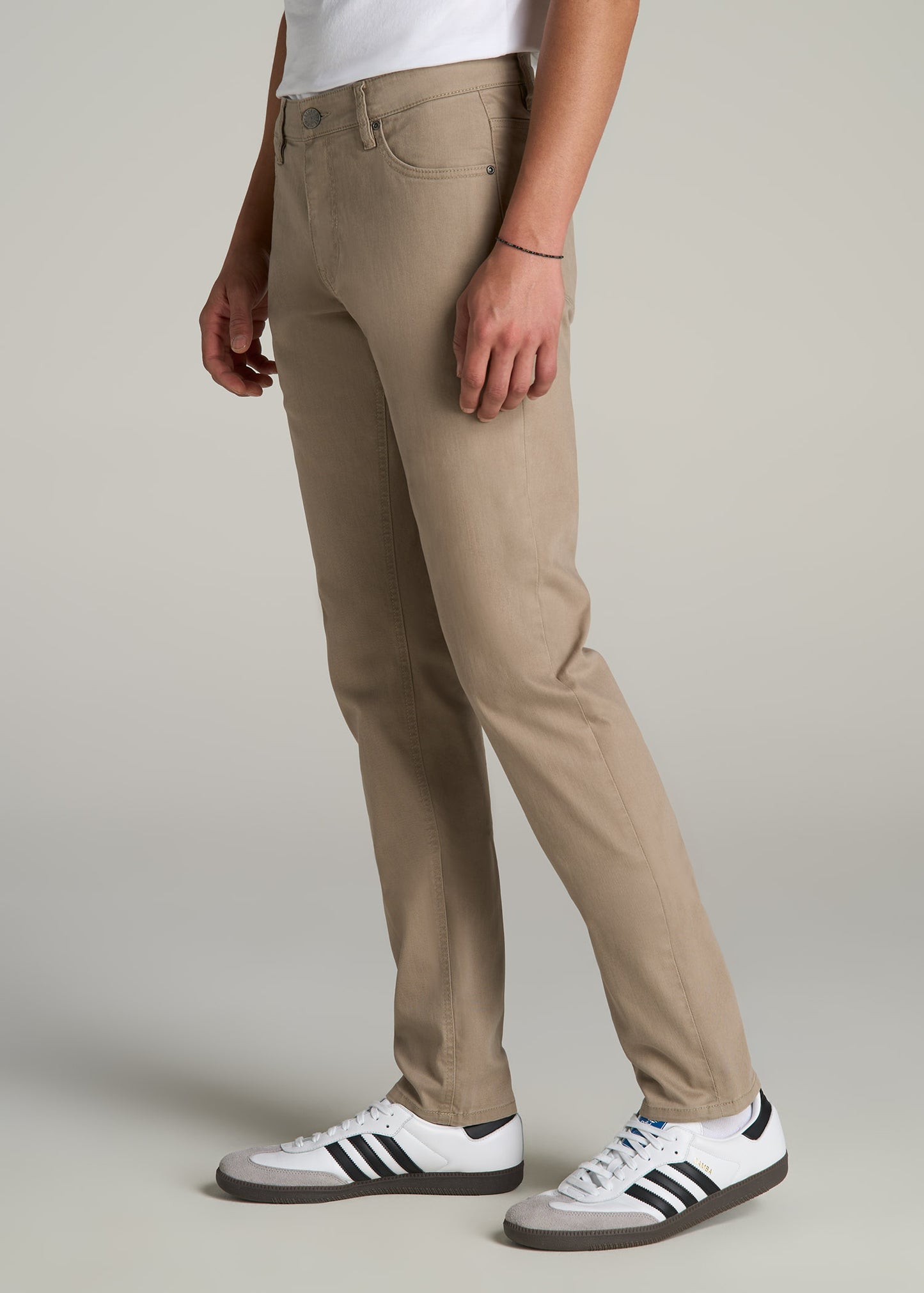 Carman Tapered Fit Colored Jeans for Tall Men in Clay Wash