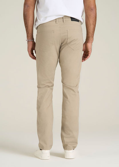 Carman TAPERED Fit Five Pocket Pants for Tall Men in Desert Khaki