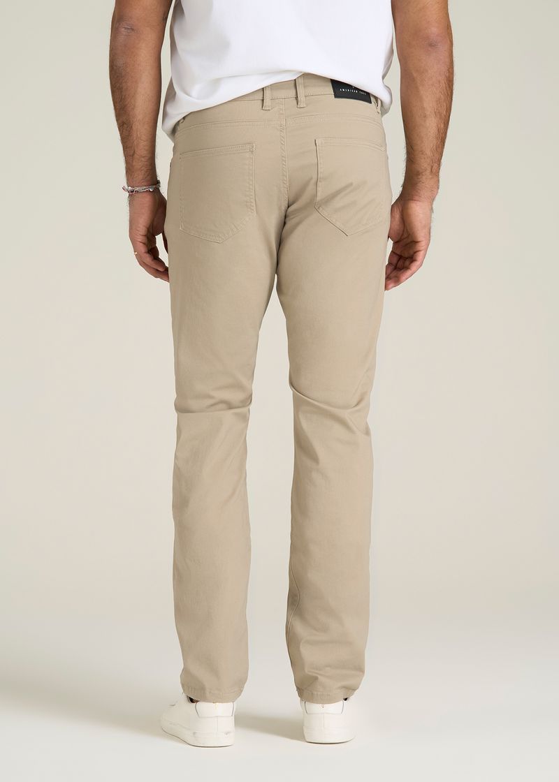 Carman TAPERED Fit Five Pocket Pants for Tall Men in Desert Khaki