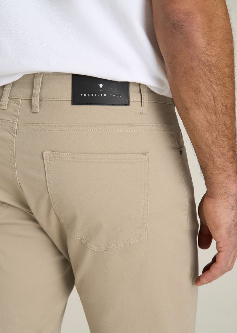 Carman TAPERED Fit Five Pocket Pants for Tall Men in Desert Khaki