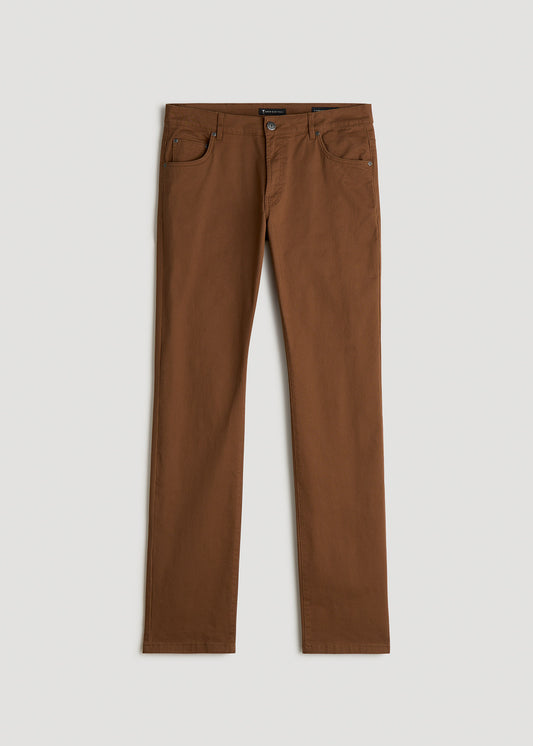 Carman TAPERED Fit Five Pocket Pants for Tall Men in Russet Brown