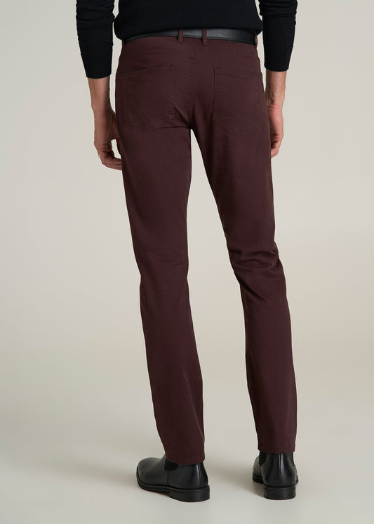 Carman TAPERED Fit Five Pocket Pants for Tall Men in Oxblood