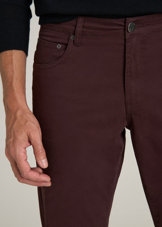 Carman TAPERED Fit Five Pocket Pants for Tall Men in Oxblood