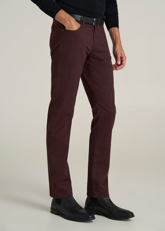 Carman TAPERED Fit Five Pocket Pants for Tall Men in Oxblood