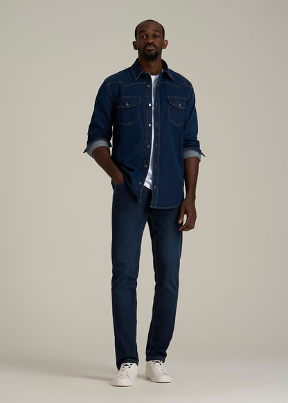 Carman TAPERED Jeans for Tall Men in Blue Steel