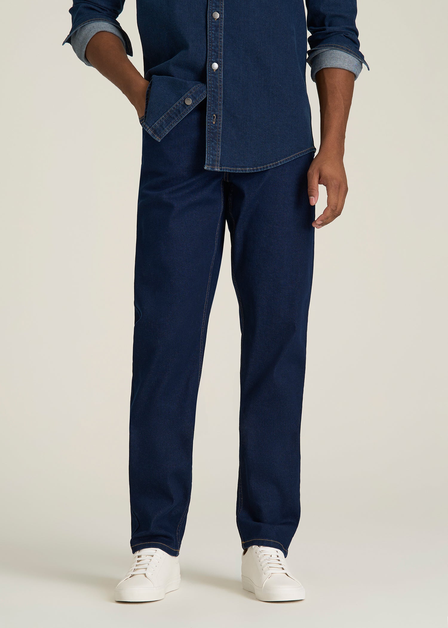 Carman TAPERED Jeans for Tall Men in Deep Indigo Wash