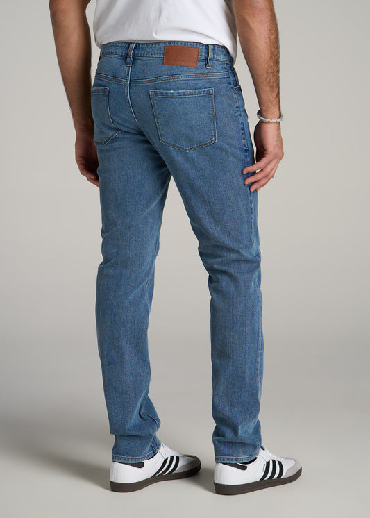 Carman TAPERED Jeans for Tall Men in Distressed Skyline Blue