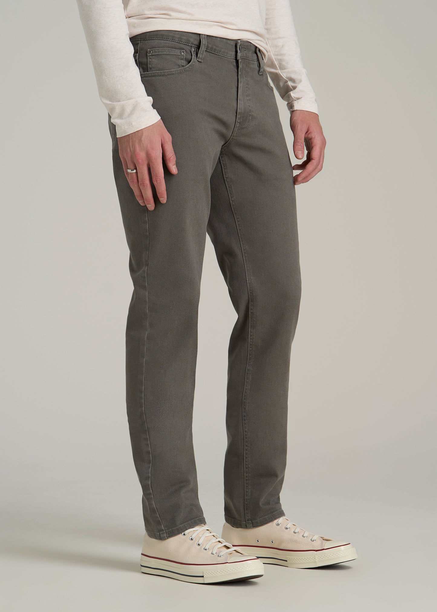 Carman Tapered Fit Colored Jeans for Tall Men in Sage